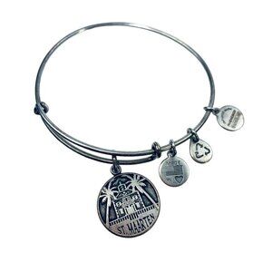 Alex and Ani Silver St. Maarten Charm Bracelet - Expands 2"- 3.5"